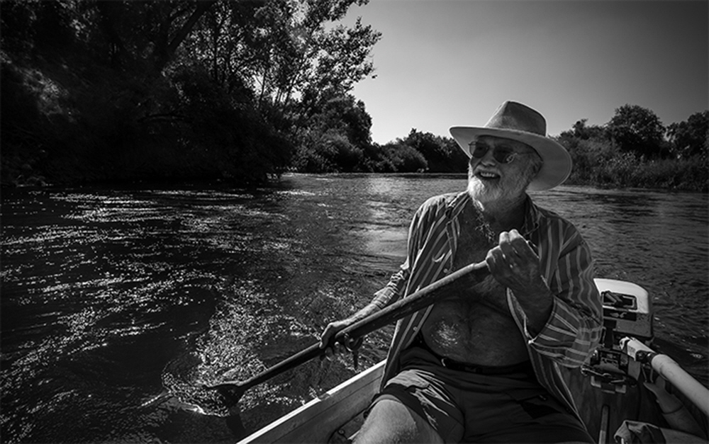 Kings River Activist Fred Smeads, who was born on the river paddles down a portion of the river than runs directly in front of his home.