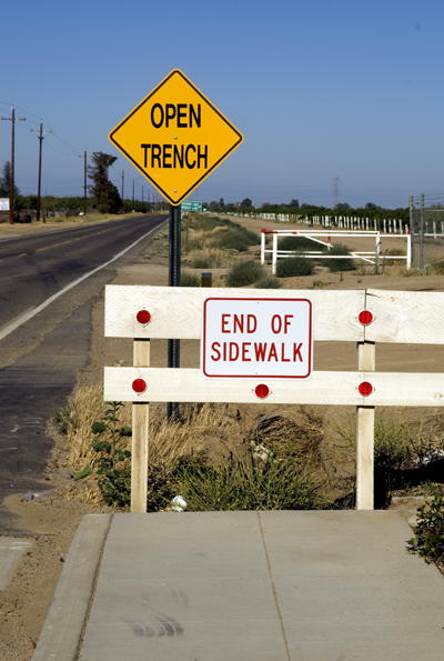 Sidewalks End, Merced, Ca.